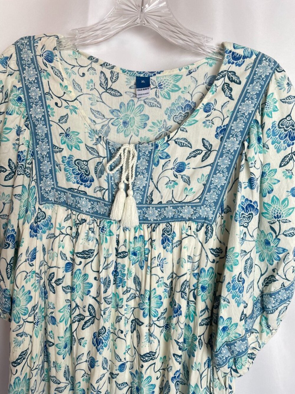 Floral Hawaiian Swing Cottagecore Peasant Grandmacore Cotton Pockets Dress XL - Picture 5 of 13